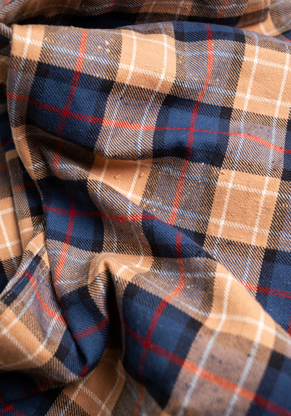 Tan/Blue Plaid Sport Shirt