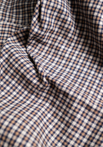 Tan/Navy Check Sport Shirt