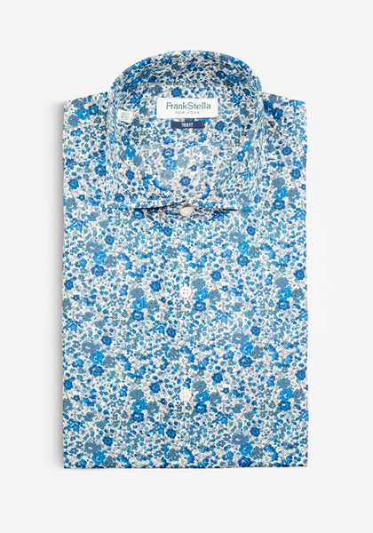 Navy/Blue/White Floral Shirt
