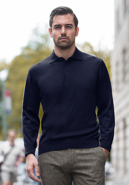 Nylon Front Full Zip Sweater