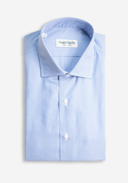 Blue Microcheck Sport Shirt