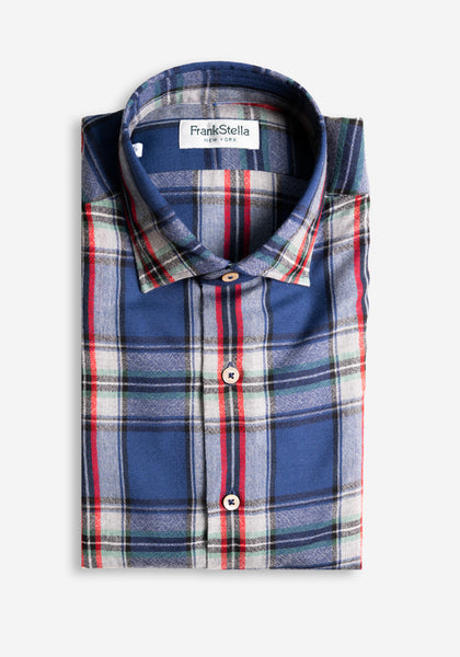 Blue/Grey Plaid Sport Shirt