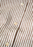 Brown Striped Linen Sport Shirt
