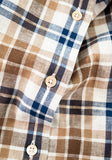 Brown Plaid Linen Sport Shirt