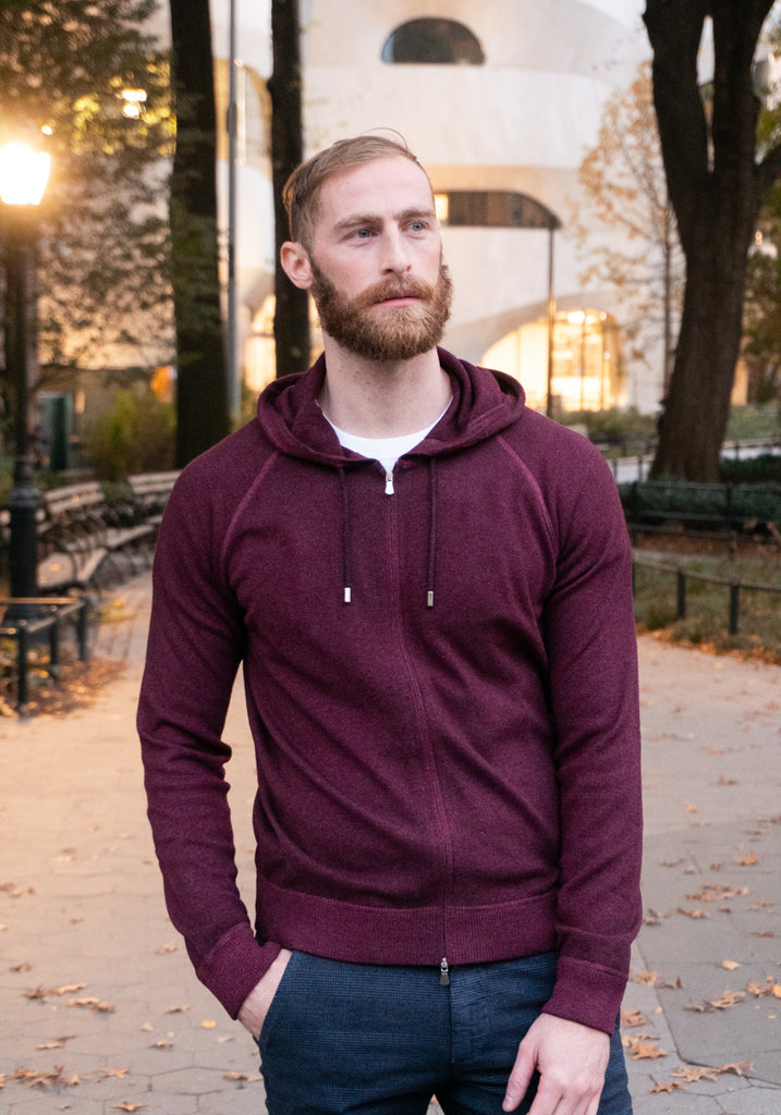 Lambswool Cashmere Full Zip Hoodie