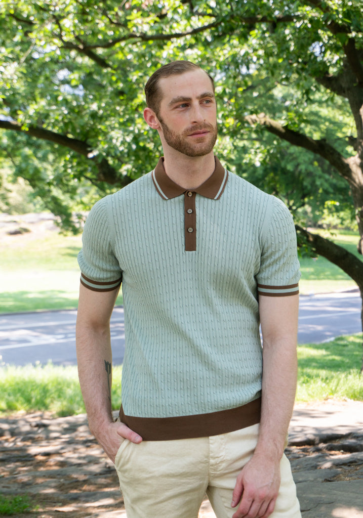 Cable Knit Polo