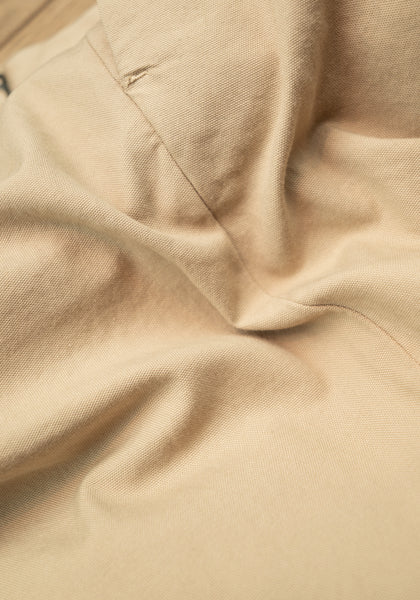Cotton Canvas Pleated Pant