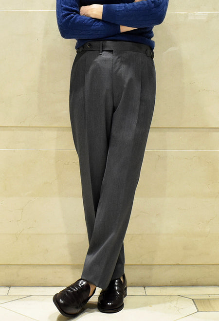 Cotton/Linen Pleated Trousers