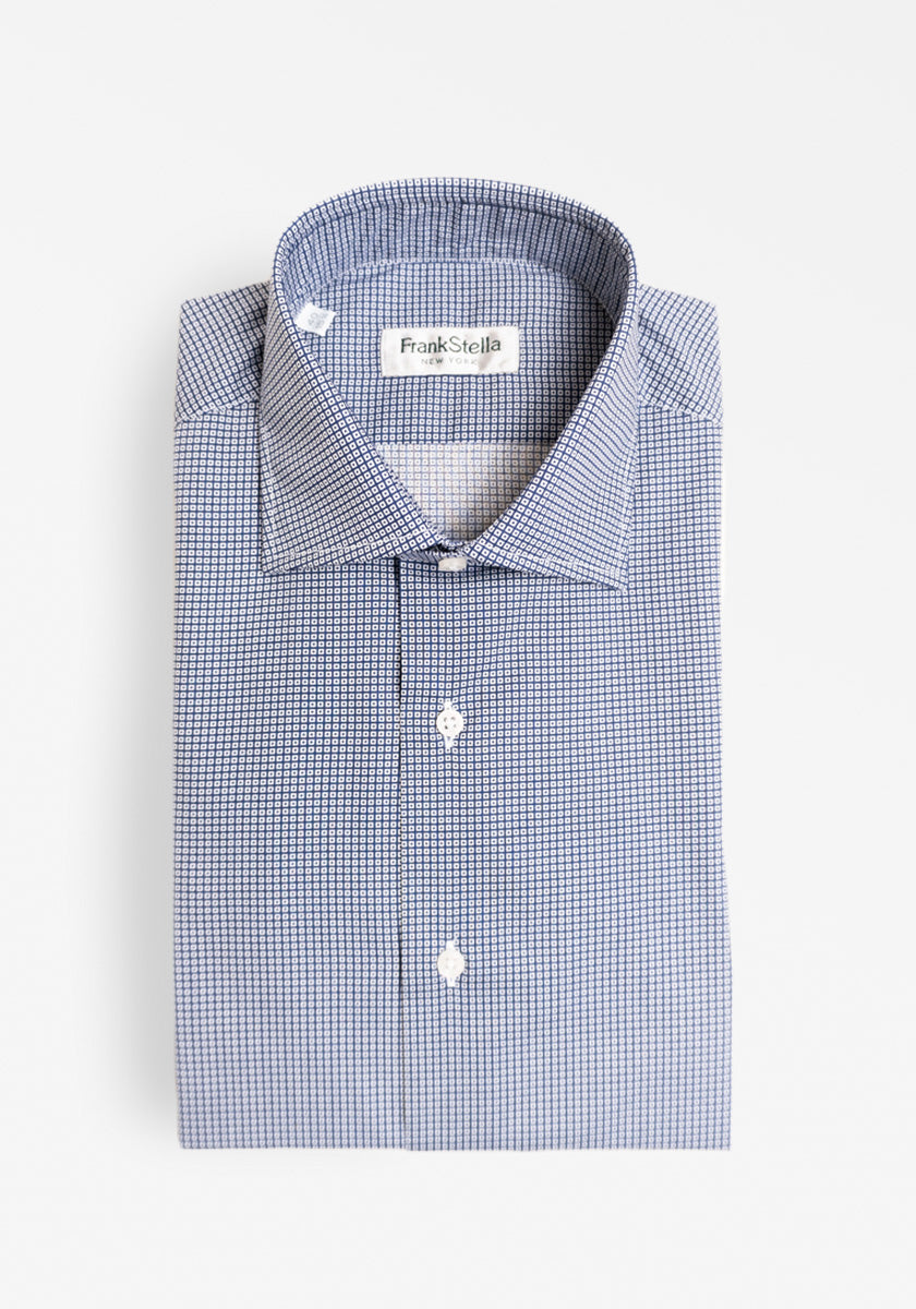 Navy Square Pattern Shirt XL