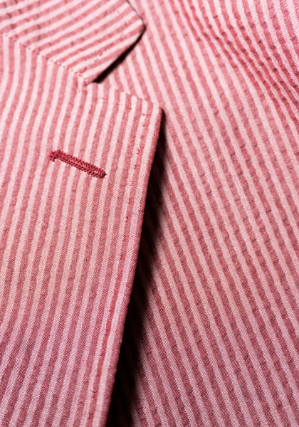 Frank Stella Soft Seersucker Jacket red detail