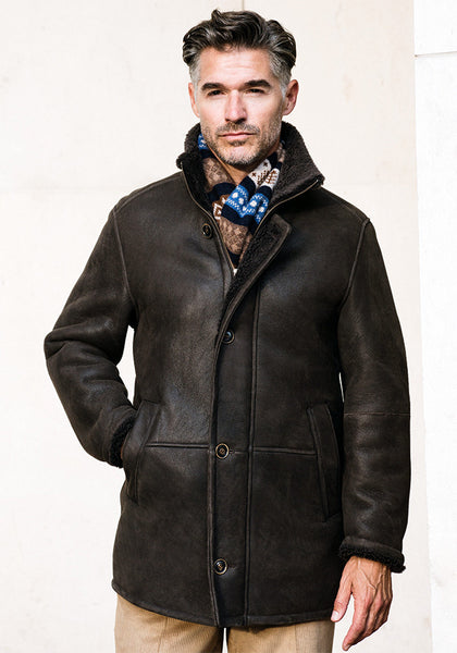 Frank Stella Classic 3/4 Length Shearling Coat - Men's & Women's - Frank Stella Clothiers