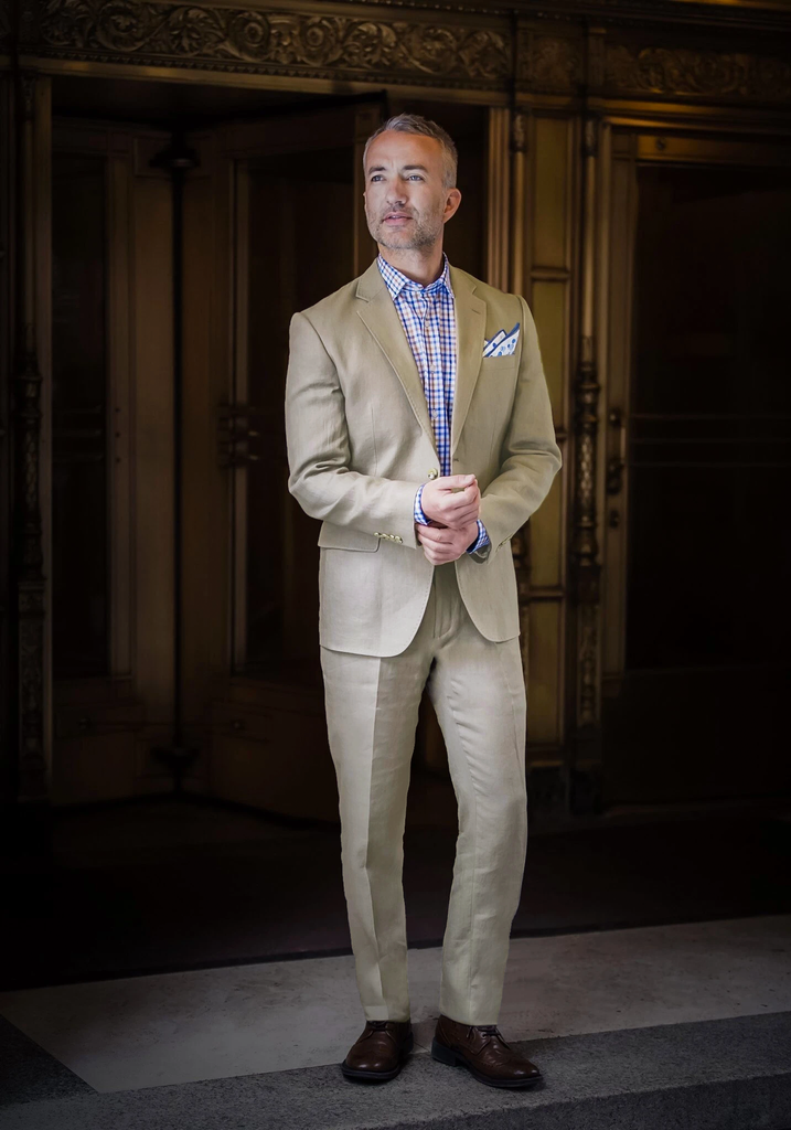 Khaki Linen Suit