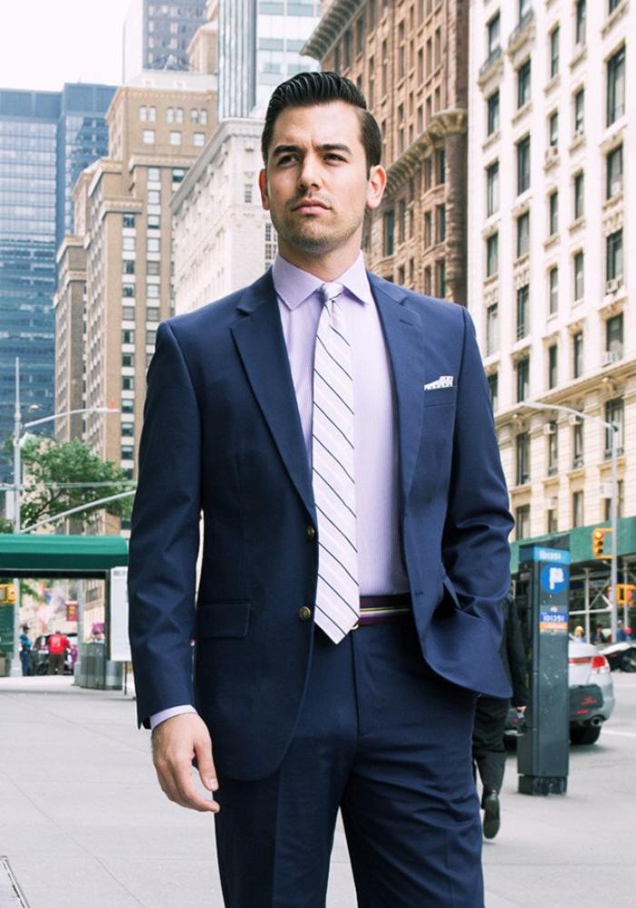 Navy Poplin Suit