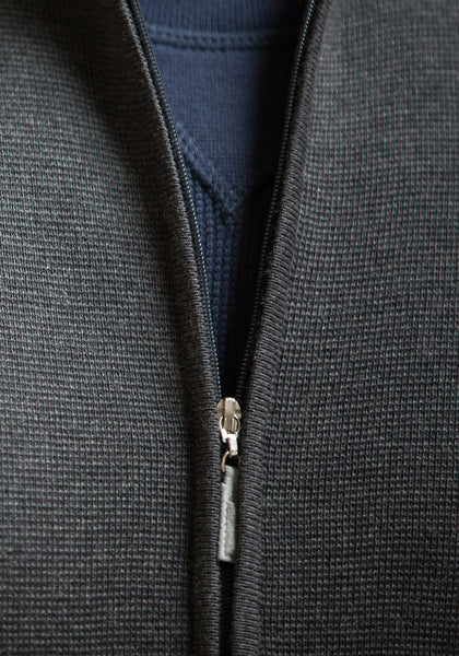 Gran Sasso Full Zip Merino Sweater - Frank Stella Clothiers