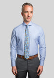 Frank Stella Blue End on End Slim Fit Dress Shirt - Frank Stella Clothiers