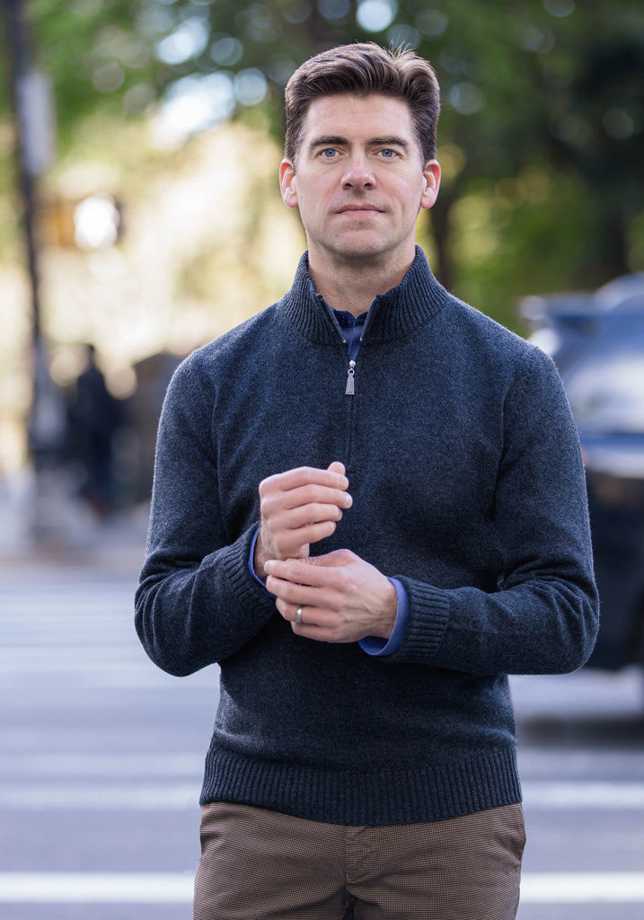 Lambswool & Cashmere 1/4 Zip Sweater