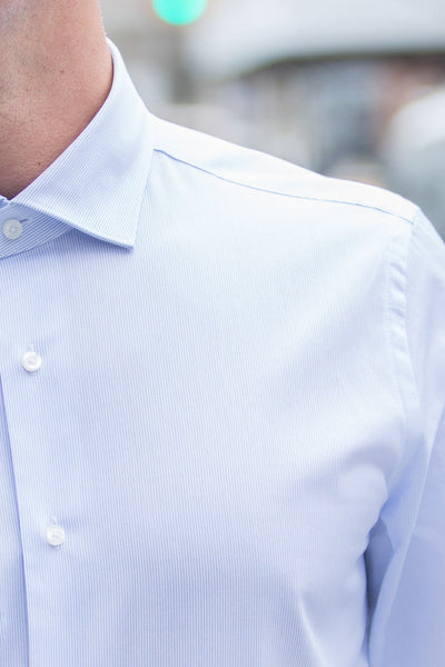 Frank Stella Blue Stripe Dress Shirt - Frank Stella Clothiers