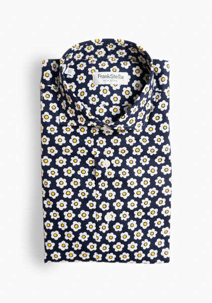 Navy Daisy Print Shirt