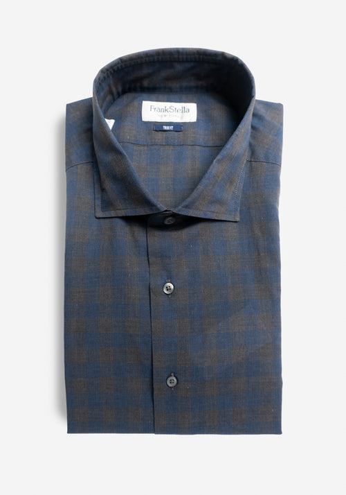 Navy/Brown Check Shirt