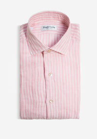 Pink Striped Linen Shirt