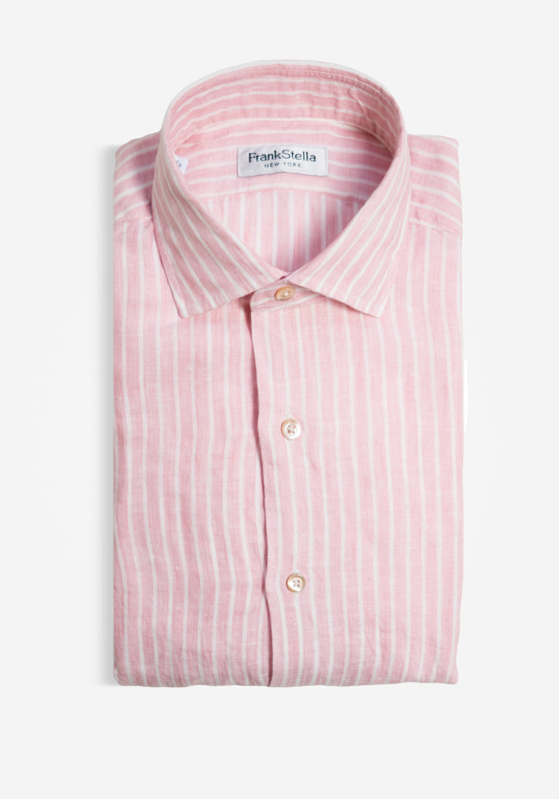Pink Striped Linen Shirt