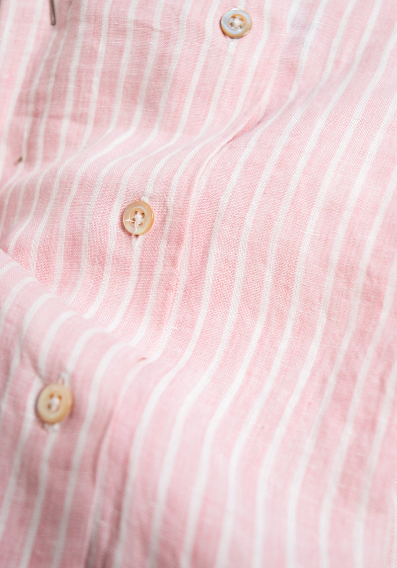 Pink Striped Linen Shirt