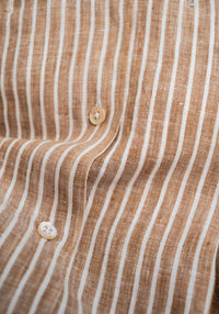 Brown Striped Linen Shirt