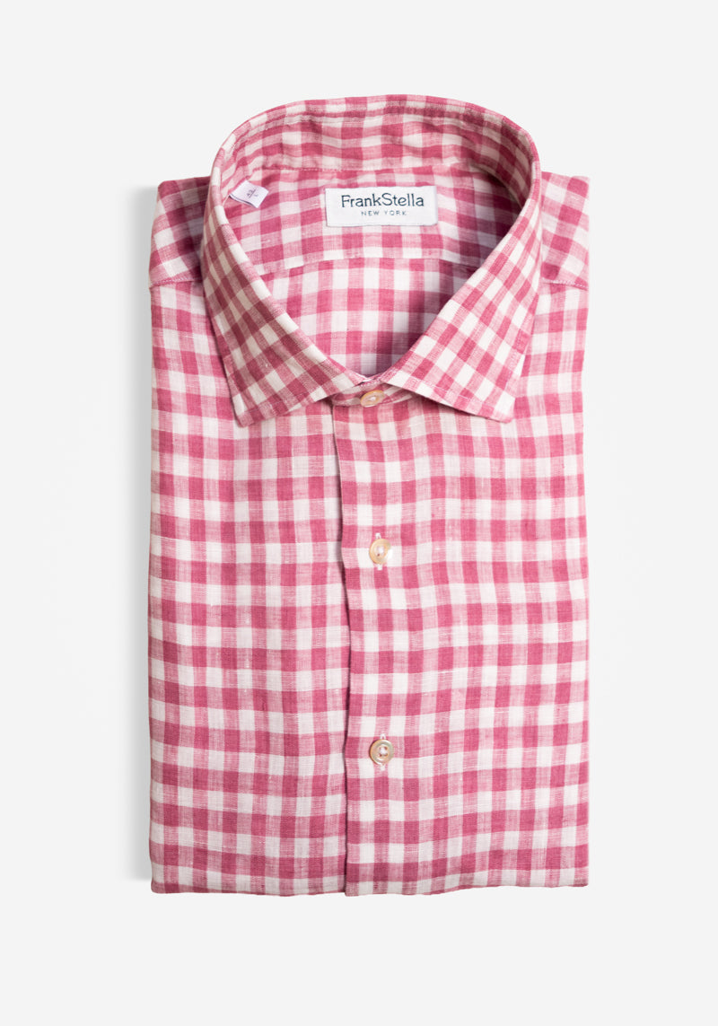 Rose Gingham Linen Shirt
