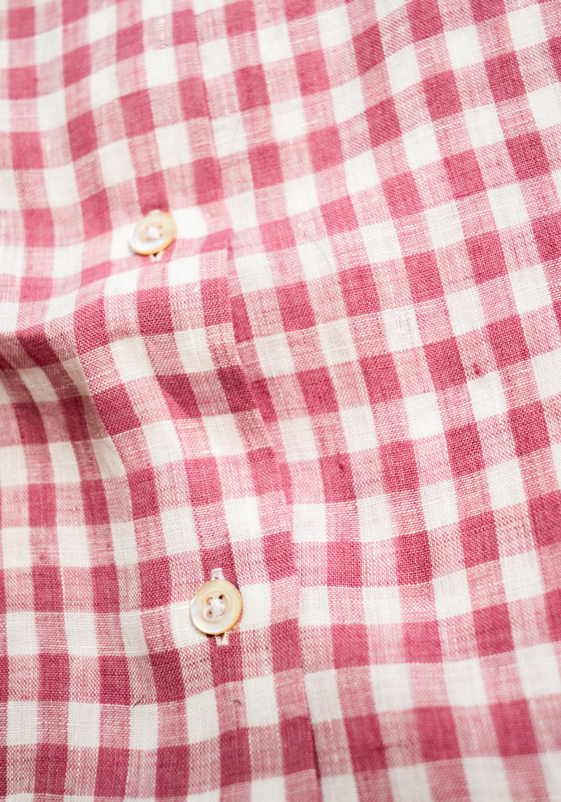 Rose Gingham Linen Shirt
