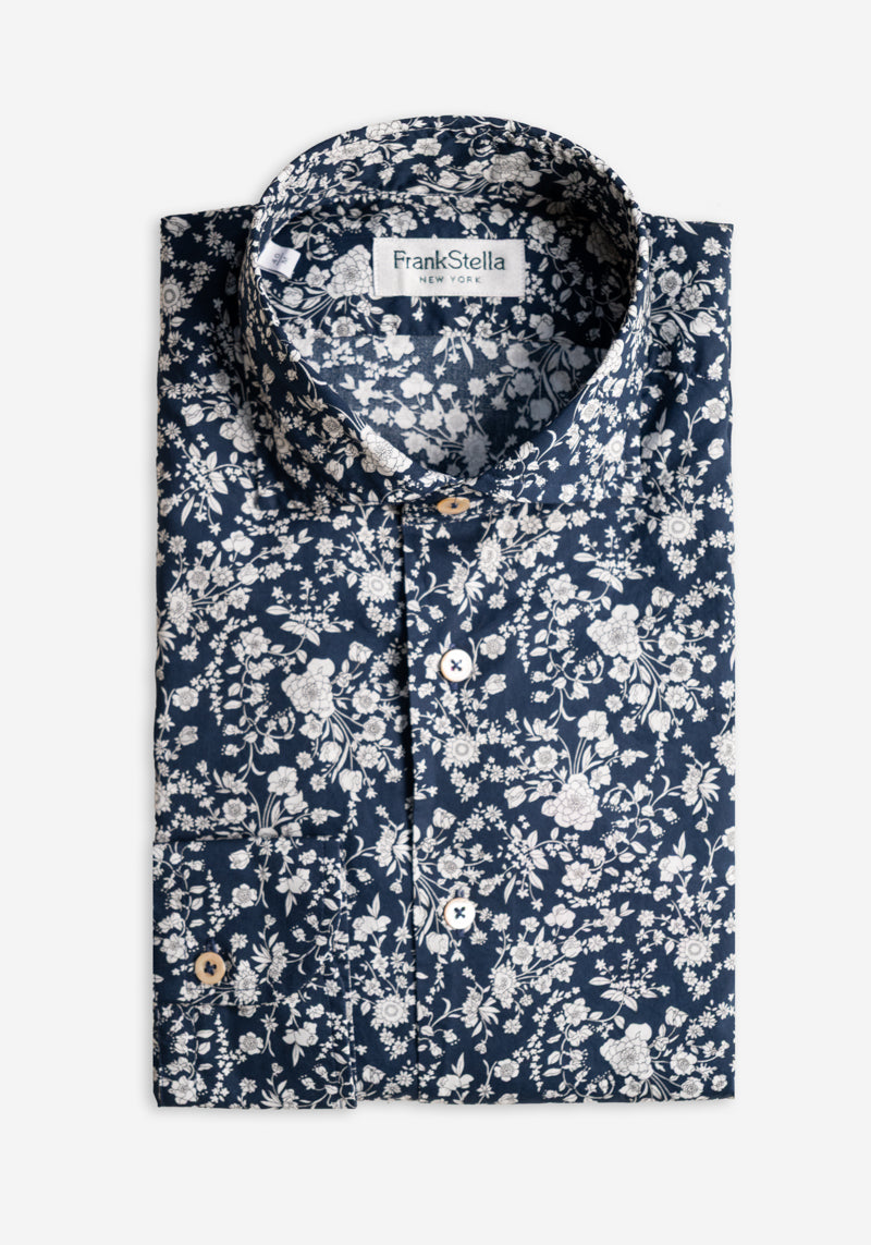 Navy Floral Sport Shirt