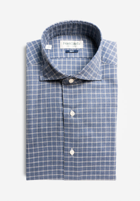 Brown/Cream/Navy Check Sport Shirt