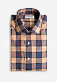 Tan/Blue Plaid Sport Shirt