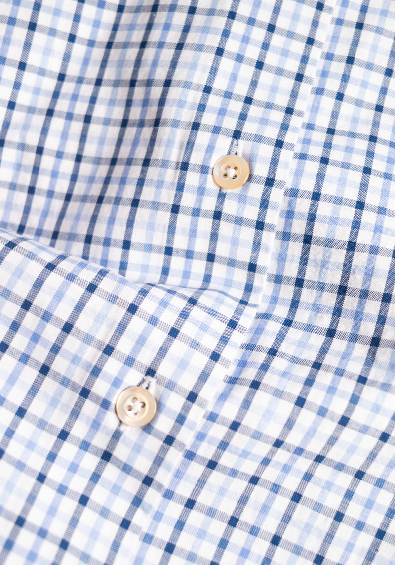 Navy Blue Check Sport Shirt