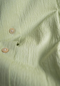 Avocado Seersucker Stand Collar Shirt