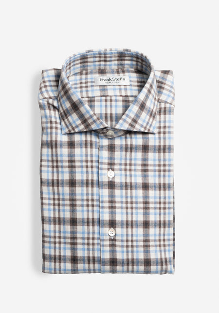 Cream Multi Check Flannel Shirt