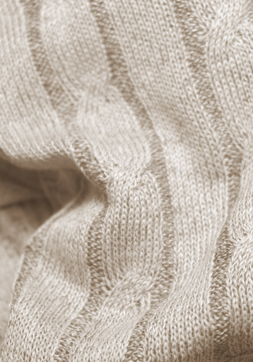 トップス Cristseya 24ss Linen cable knit sweater Cristaseya knit sweater (thick XL linen Black plain cable