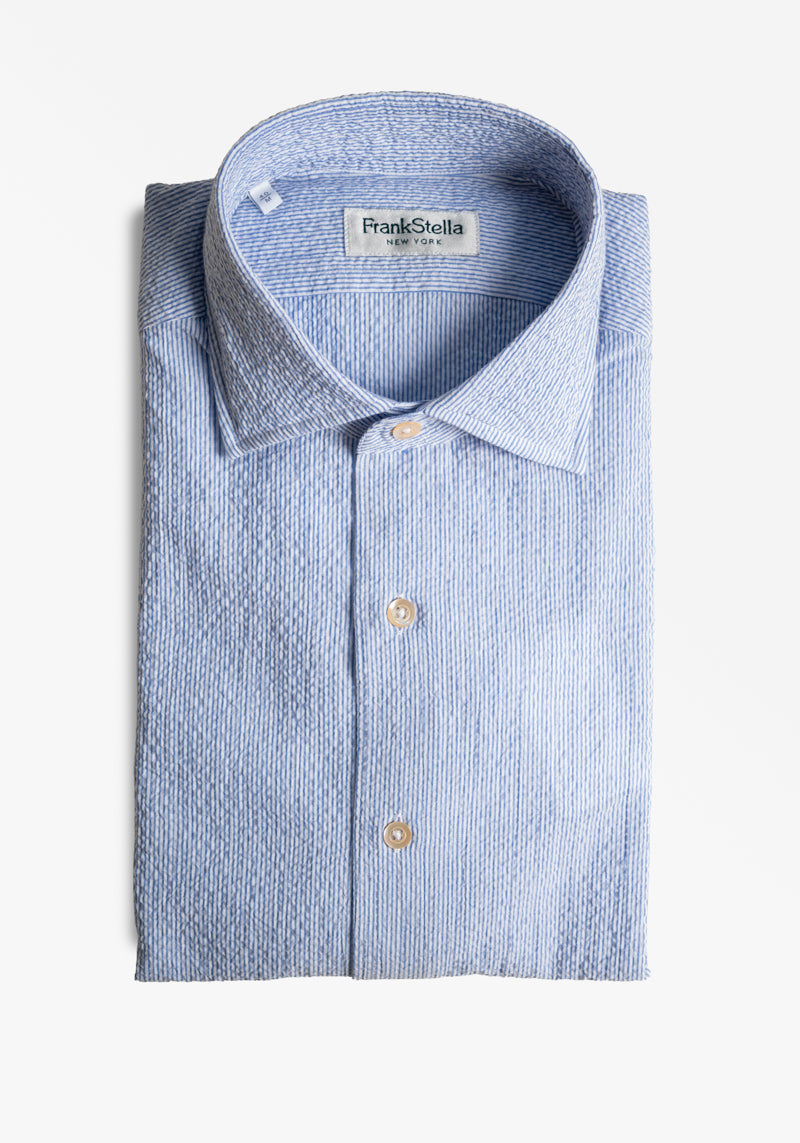 Blue/White Seersucker Shirt