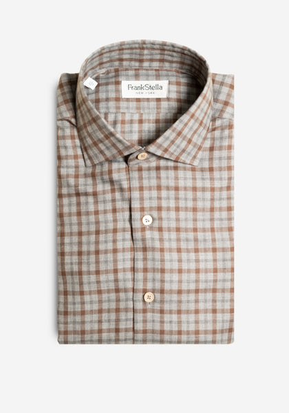 Brown/Grey Plaid Shirt