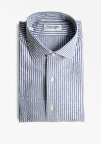 Chambray Stripe Seersucker Shirt
