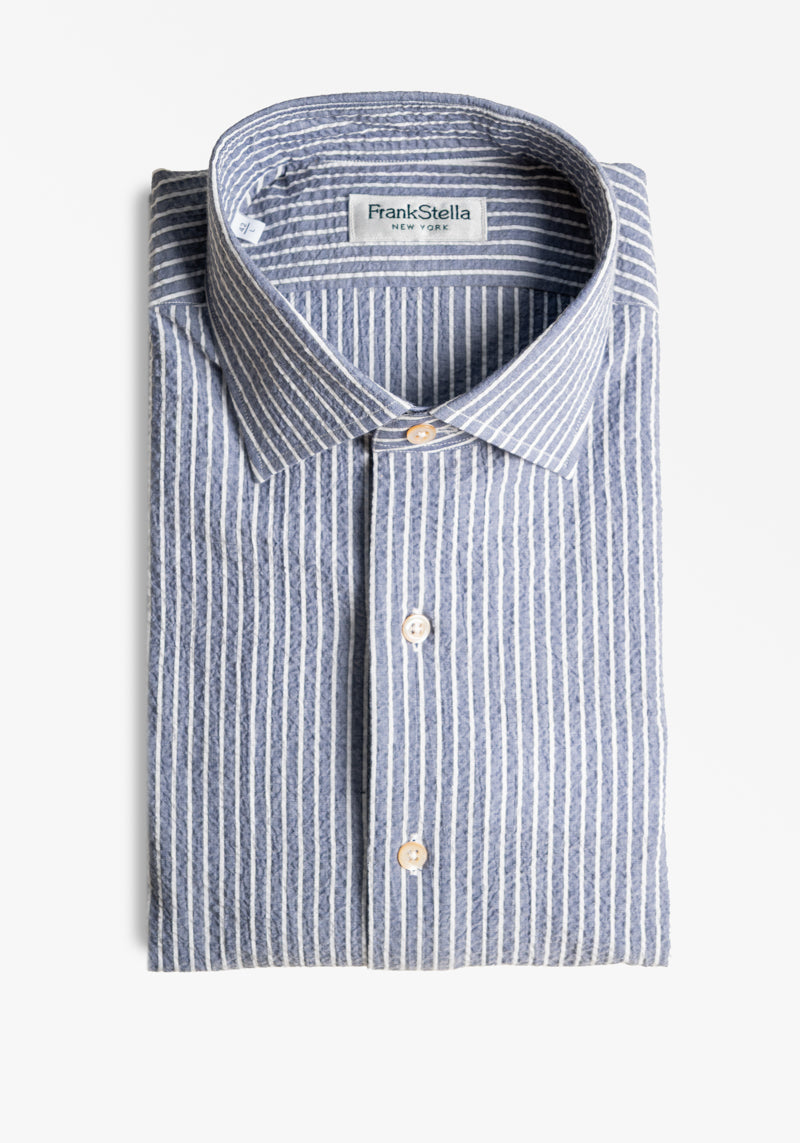 Chambray Stripe Seersucker Shirt