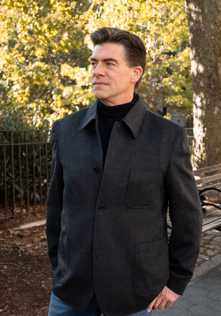 Herringbone Shirt Jacket