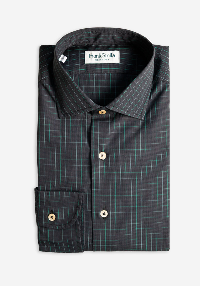 Black/Emerald Check Sport Shirt