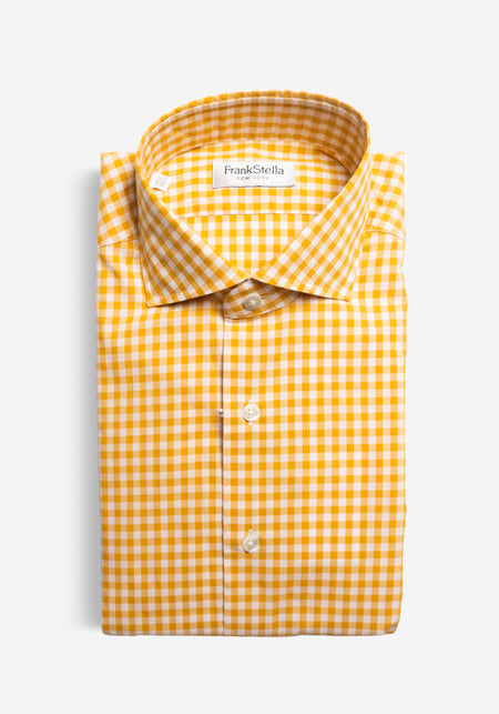 Navy/Gold Plaid Flannel Shirt