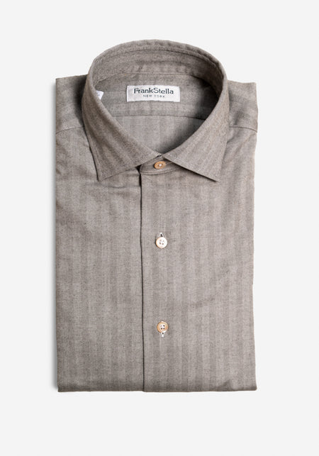 Cotton & Linen Stripe Sport Shirt
