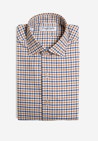 Khaki/Navy Heavy Twill Sport Shirt