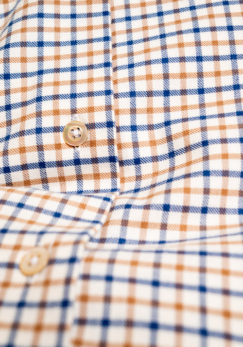 Khaki/Navy Heavy Twill Sport Shirt