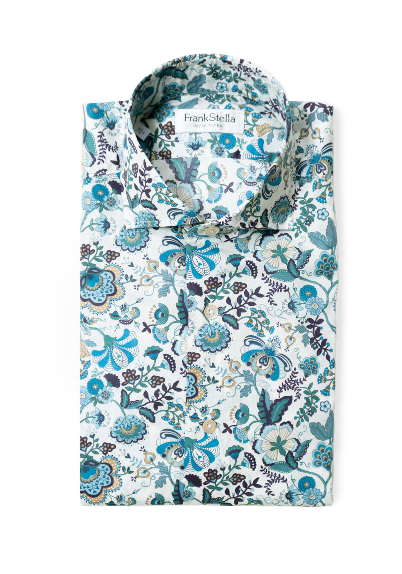Teal Floral Shirt