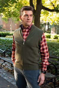 Lambswool & Cashmere Full Zip Vest