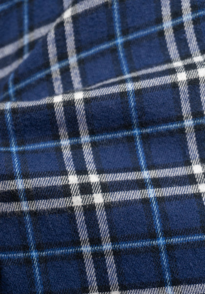 Navy White Plaid Sport Shirt