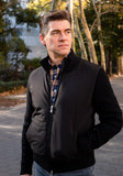 Nylon Front Full Zip Sweater